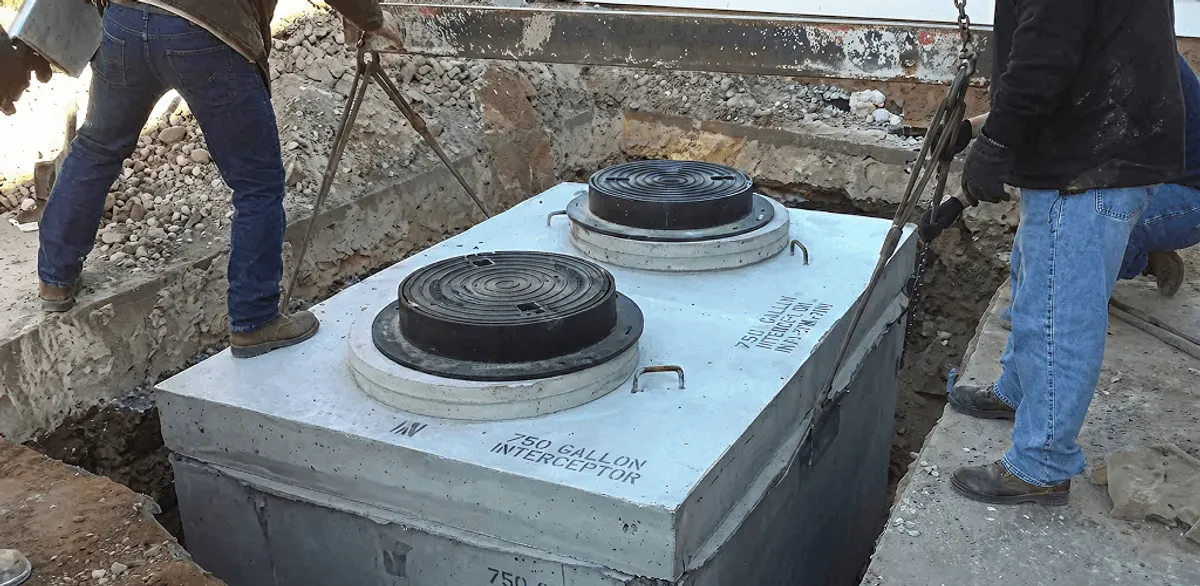Grease trap installation for a commercial property drainage system in Anaheim, CA